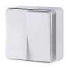 Выключатель  двухклавишный  Gallant белый W5020001 фото 1 &mdash; Multielectrika