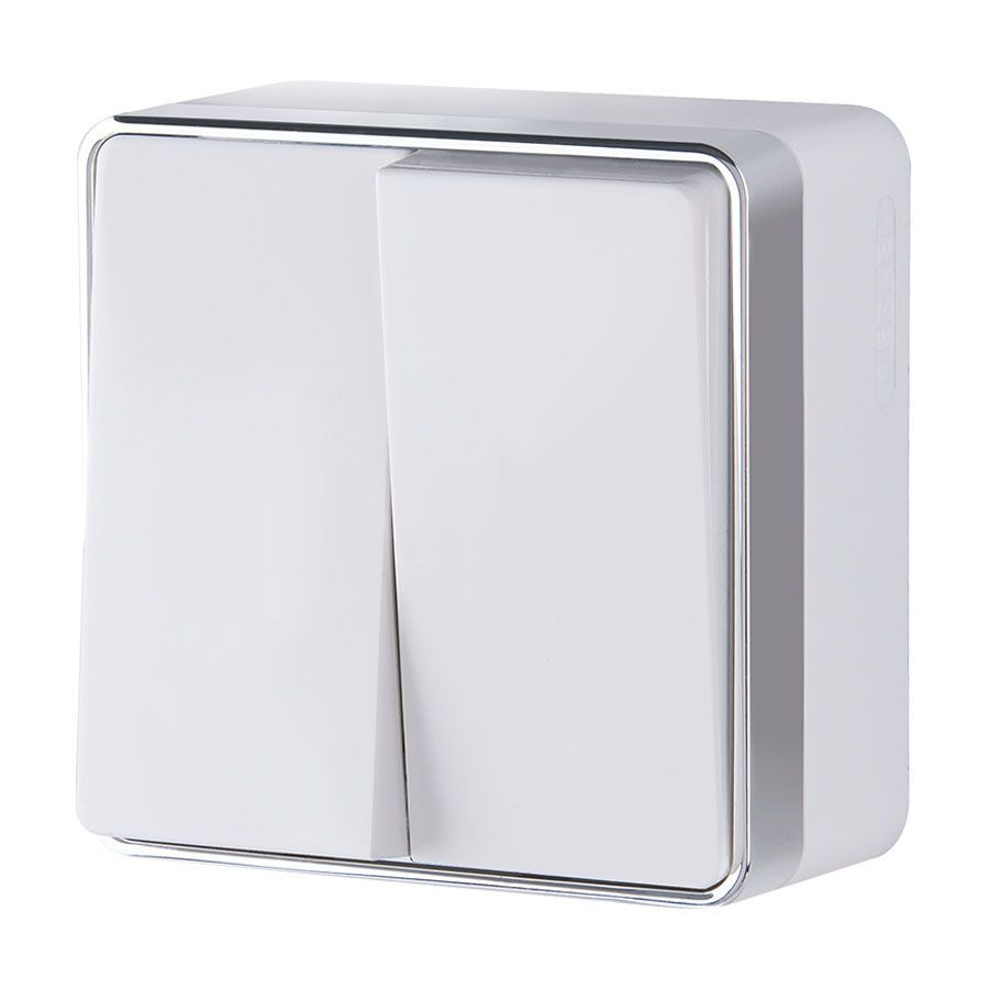 Выключатель  двухклавишный  Gallant белый W5020001 фото 1 &mdash; Multielectrika