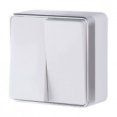 Выключатель  двухклавишный  Gallant белый W5020001 &mdash; Multielectrika