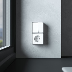 Выключатель  двухклавишный  Gallant белый W5020001 &mdash; Multielectrika