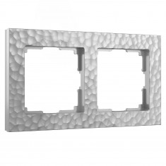 Рамка из поликарбоната на 2 поста Hammer серебряный W0022406 &mdash; Multielectrika