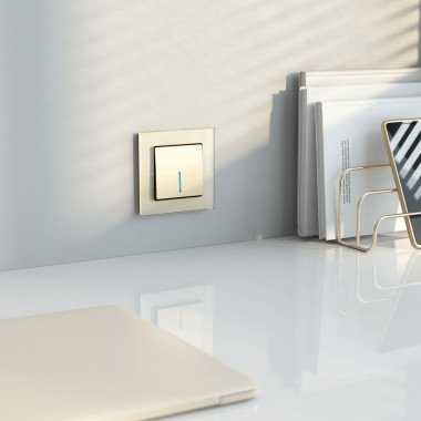 Выключатель одноклавишный проходной с подсветкой (шампань) W1112111 &mdash; Multielectrika