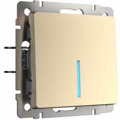 Выключатель одноклавишный проходной с подсветкой (шампань) W1112111 &mdash; Multielectrika