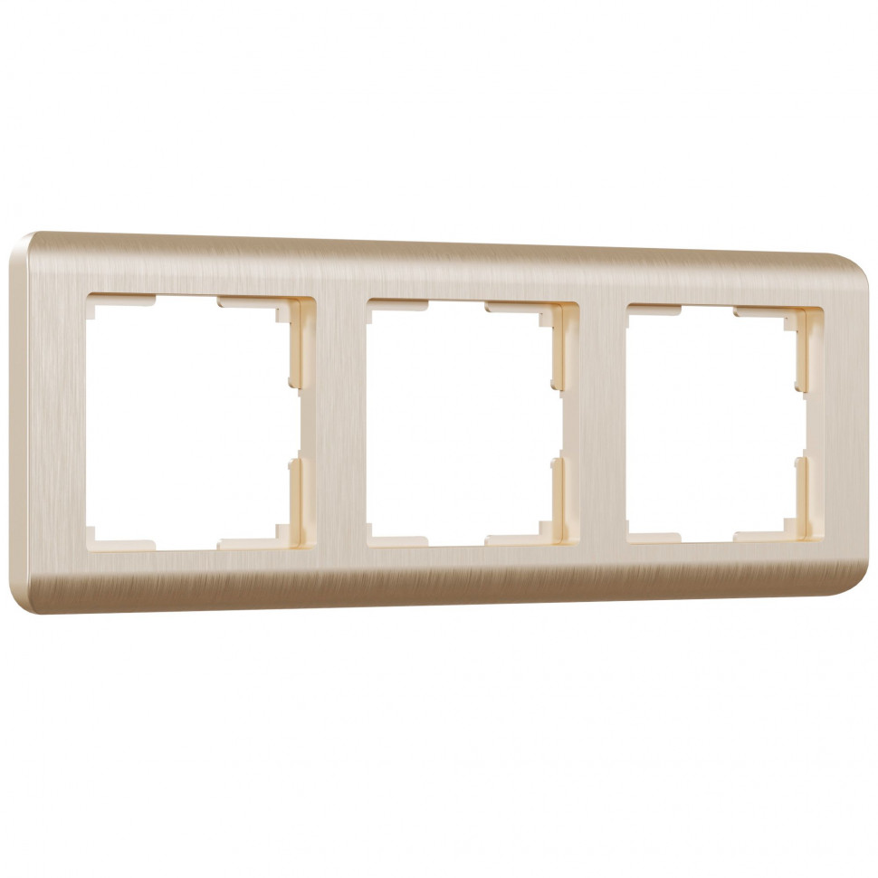 Рамка из поликарбоната на 3 поста Stream шампань W0032111 фото 1 &mdash; Multielectrika