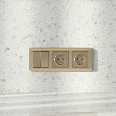 Рамка из поликарбоната на 3 поста Stream шампань W0032111 &mdash; Multielectrika