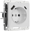 Розетка с заземлением, шторками и USB тип A+C (белый акрил) W1171741 фото 1 &mdash; Multielectrika