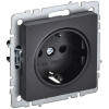 Розетка с заземлением без защитных шторок 16А IEK Brite РС11-1-0-БрЧ черная фото 1 — Multielectrika