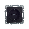 Розетка с заземлением без защитных шторок 16А IEK Brite РС11-1-0-БрЧ черная фото 2 — Multielectrika