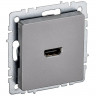 Розетка HDMI IEK Brite РHDMI-0-БрС сталь