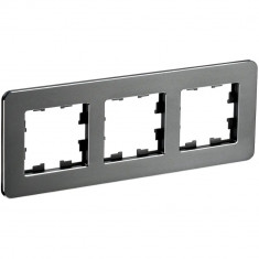 Рамка на 3 поста IEK Brite РУ-3-1-Бр металл титан RE &mdash; Multielectrika