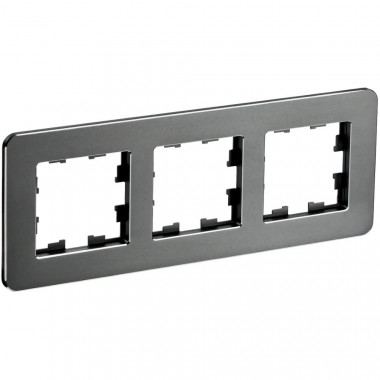 Рамка на 3 поста IEK Brite РУ-3-1-Бр металл титан RE — Multielectrika