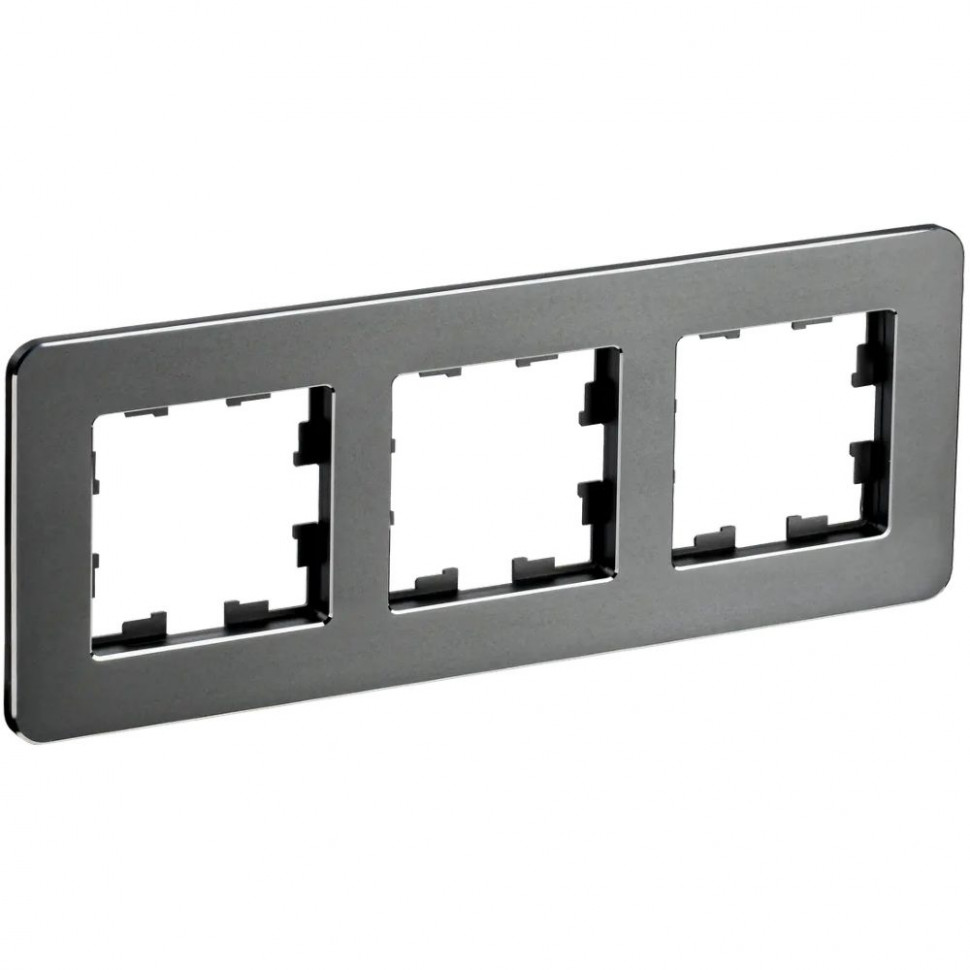 Рамка на 3 поста IEK Brite РУ-3-1-Бр металл титан RE фото 1 — Multielectrika