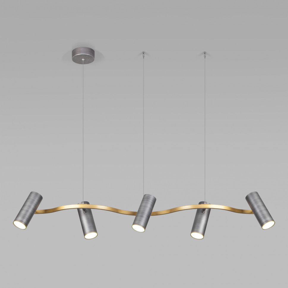 Подвесной светильник 90103/5 серый / золото фото 1 &mdash; Multielectrika