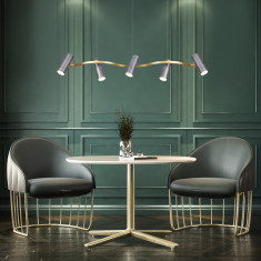 Подвесной светильник 90103/5 серый / золото &mdash; Multielectrika