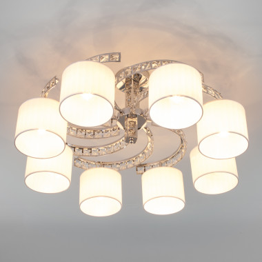 Потолочная люстра с абажурами 60104/8 хром — Multielectrika