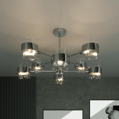 Потолочная люстра со стеклянными плафонами 70127/8 хром &mdash; Multielectrika