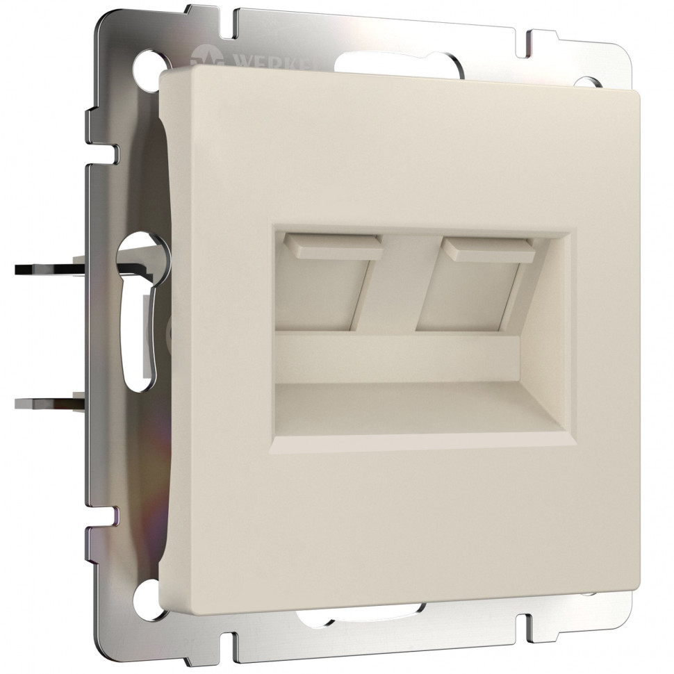 Розетка двойная Ethernet RJ-45 (айвори матовый) W1181162 фото 1 &mdash; Multielectrika