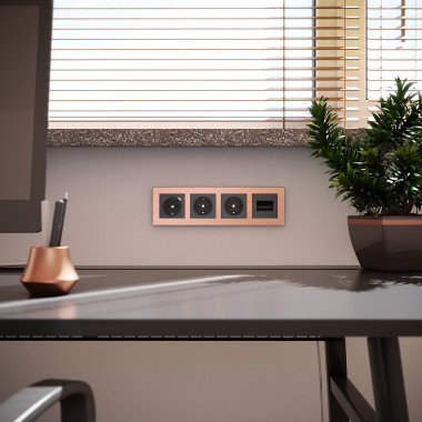 Рамка на 4 поста Aluminium (бронза) W0041712 — Multielectrika