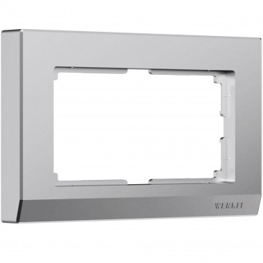 Рамка из поликарбоната для двойной розетки Stark серебряный матовый W0081865 — Multielectrika