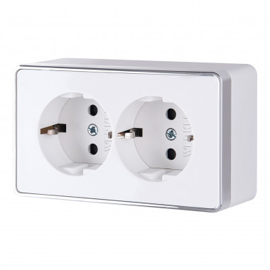 Розетка двойная с заземлением Gallant белая W5072101 — Multielectrika