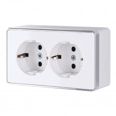 Розетка двойная с заземлением Gallant белая W5072101 &mdash; Multielectrika