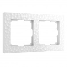 Рамка из поликарбоната на 2 поста Hammer белый W0022401 &mdash; Multielectrika