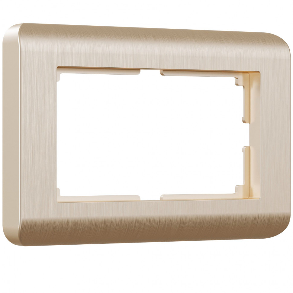 Рамка из поликарбоната для двойной розетки Stream шампань W0082111 фото 1 &mdash; Multielectrika