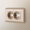 Рамка из поликарбоната для двойной розетки Stream шампань W0082111 фото 2 &mdash; Multielectrika