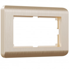 Рамка из поликарбоната для двойной розетки Stream шампань W0082111 &mdash; Multielectrika