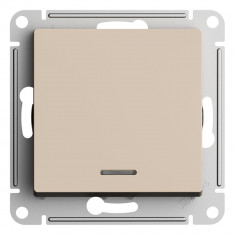 Выключатель одноклавишный Systeme Electric AtlasDesign с подсветкой, 10А, песочный &mdash; Multielectrika