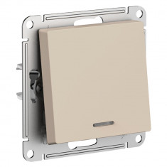 Выключатель одноклавишный Systeme Electric AtlasDesign с подсветкой, 10А, песочный &mdash; Multielectrika