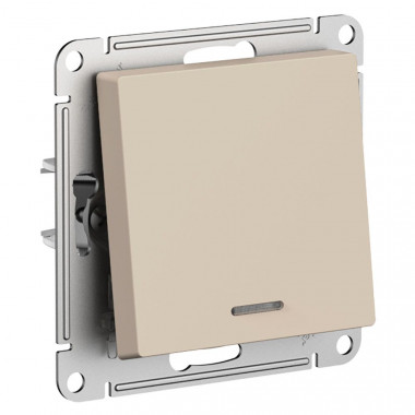 Выключатель одноклавишный Systeme Electric AtlasDesign с подсветкой, 10А, песочный — Multielectrika