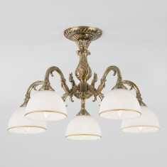 Классическая люстра со стеклянными плафонами 60106/5 античная бронза &mdash; Multielectrika