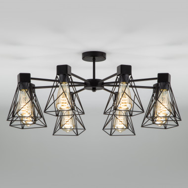 Потолочная люстра в стиле лофт 70107/8 черный — Multielectrika
