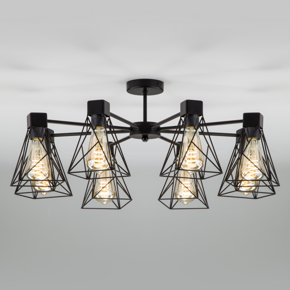 Потолочная люстра в стиле лофт 70107/8 черный фото 1 — Multielectrika