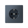 Розетка силовая Systeme Electric ArtGallery со шторками, 16А, грифель