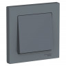 Выключатель одноклавишный Schneider Electric Atlas Design в сборе с рамкой, грифель