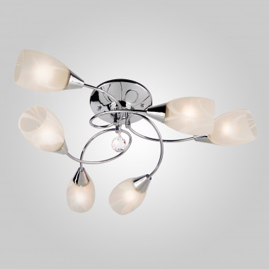 Светильник потолочный с белыми плафонами 2275/6 хром — Multielectrika