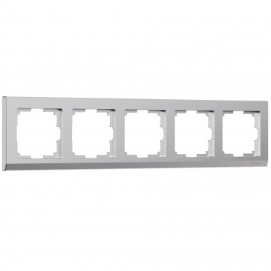Рамка из поликарбоната на 5 постов Stark серебряный матовый W0051865 &mdash; Multielectrika