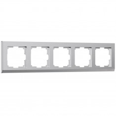 Рамка из поликарбоната на 5 постов Stark серебряный матовый W0051865 &mdash; Multielectrika