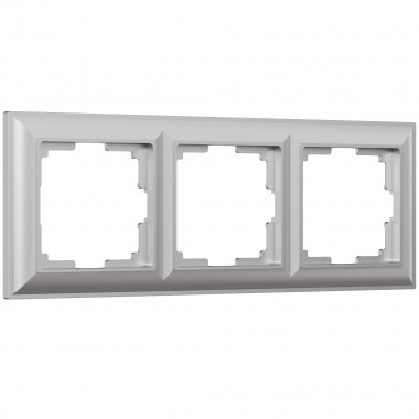 Рамка из поликарбоната на 3 поста Fiore серебряный W0032206 — Multielectrika