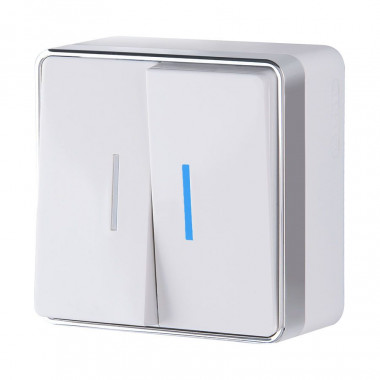 Выключатель двухклавишный с подсветкой Gallant белый W5020101 — Multielectrika