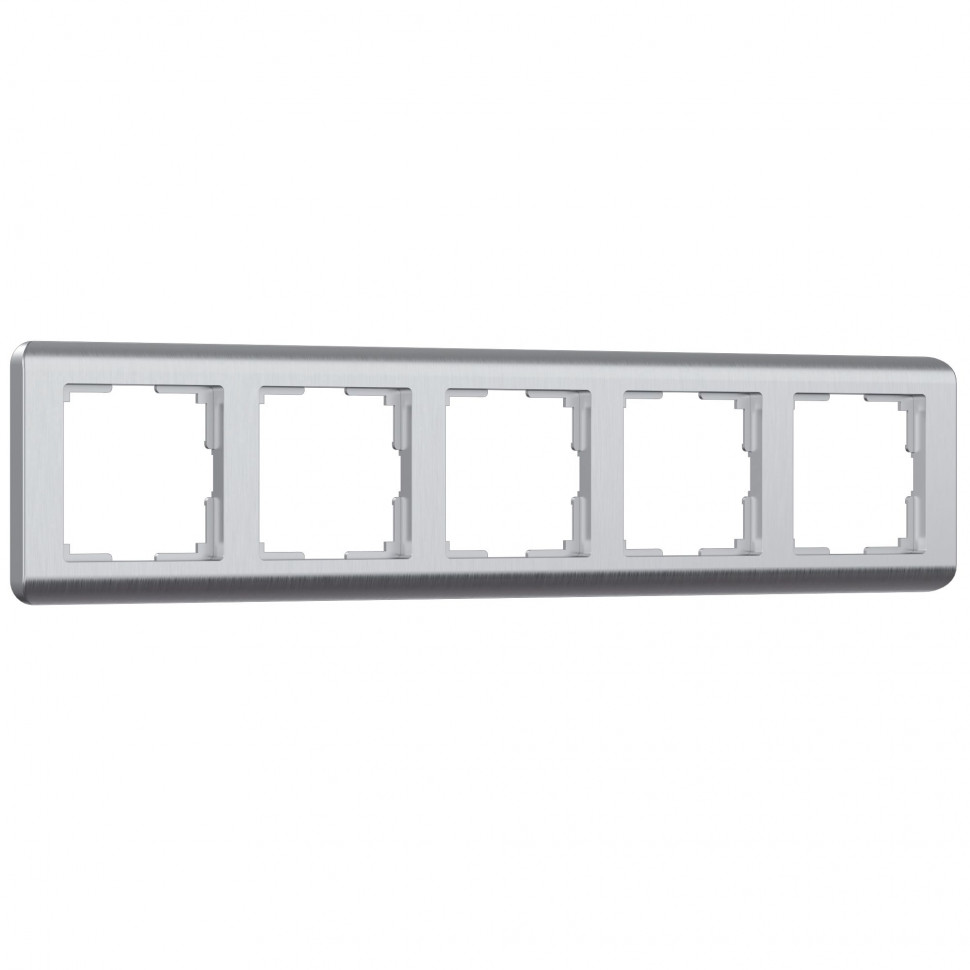 Рамка из поликарбоната на 5 постов Stream серебряный W0052106 фото 1 — Multielectrika