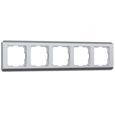 Рамка из поликарбоната на 5 постов Stream серебряный W0052106 &mdash; Multielectrika
