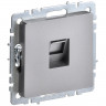 Розетка компьютерная RJ45 кат.6 IEK Brite РК11-БрС сталь
