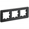 Рамка на 3 поста IEK Brite РУ-3-1-Бр металл черный RE AL