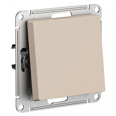 Выключатель одноклавишный Systeme Electric AtlasDesign самовозвратный, 10А, песочный — Multielectrika