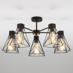 Потолочная люстра в стиле лофт 70107/5 черный &mdash; Multielectrika