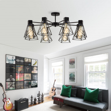 Потолочная люстра в стиле лофт 70107/5 черный — Multielectrika