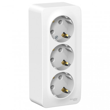 Розетка тройная Systeme Electric Blanca с изолир. пластиной, белая 16А — Multielectrika